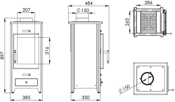 Печь Hitze LEGNO, 5,5 кВт