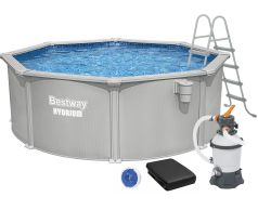 Сборный бассейн Bestway Hydrium 56574 (360x122 см) с песочным фильтром, лестницей и тентом