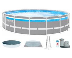 Каркасный бассейн Intex 26730 (488х122 см) с картриджным фильтром, лестницей и тентом